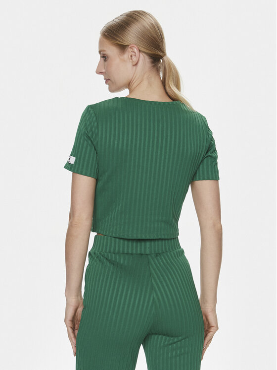 Guess Guess T-särk Anneka Crop Tee V4RI02 KC2U2 Roheline Cropped Fit