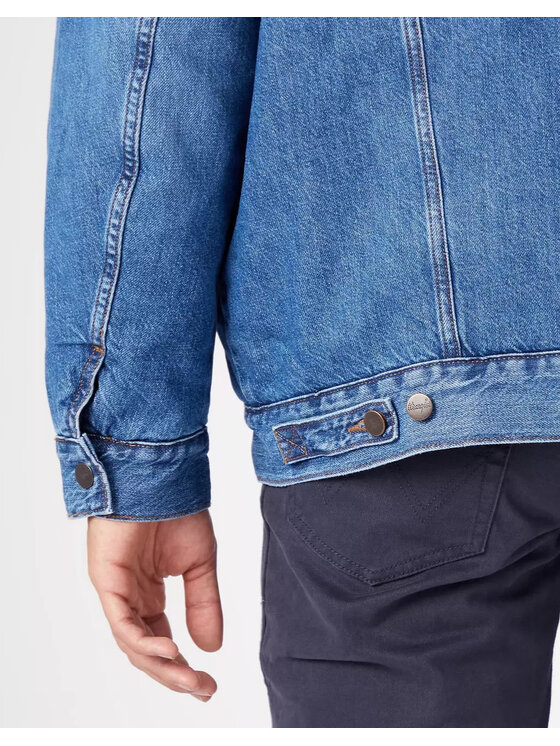 Wrangler Wrangler Giacca di jeans OVERSIZED SHERPA Blu Loose Fit
