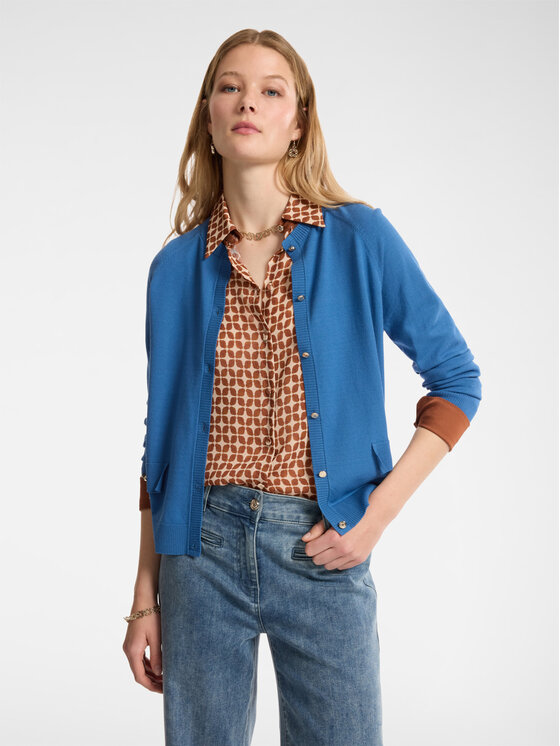 Elena Mirò Elena Mirò Cardigan M442Z000570N024 Turchese Regular Fit