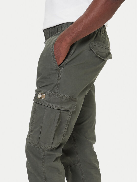 Tommy Jeans Tommy Jeans Szövet nadrág DM0DM22003 Zöld Regular Fit