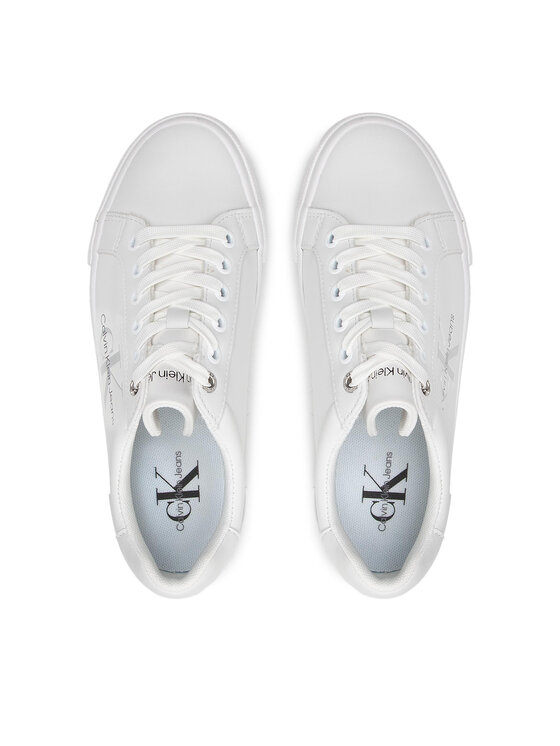 Calvin Klein Jeans Calvin Klein Jeans Laisvalaikio batai Vulc Flatform Bold Lth YW0YW00821 Balta