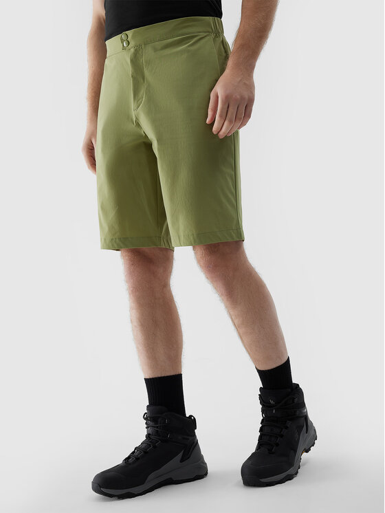 4F 4F Bavlnené šortky 4FWSS24TFSHM425 Zelená Regular Fit