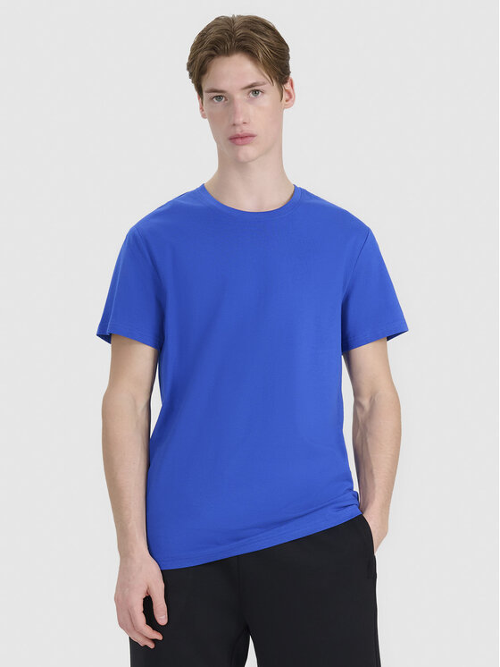 4F 4F T-Shirt A NEW ROAD AHEAD Niebieski Regular Fit