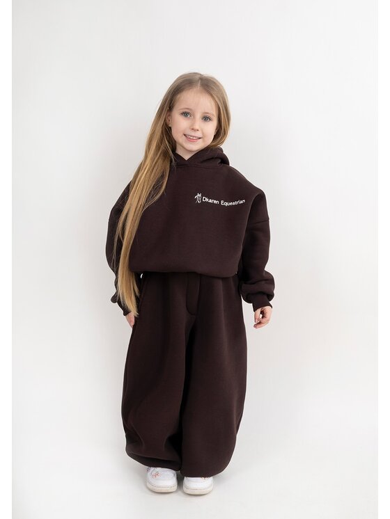 DKaren Sport DKaren Sport Komplet bluza i spodnie materiałowe EQ-K-B27 001 Brązowy Balloon Fit