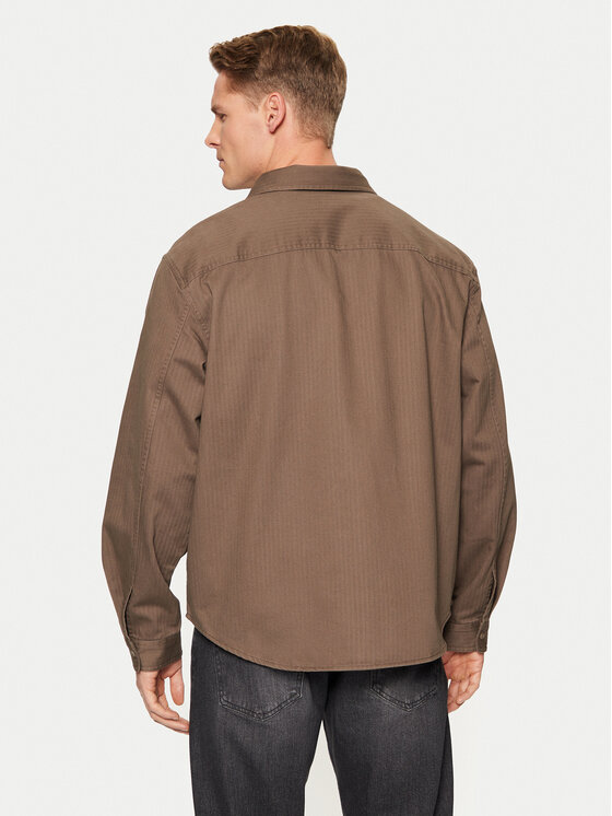 Converse Converse Πουκάμισο 10026973-A02 Καφέ Relaxed Fit