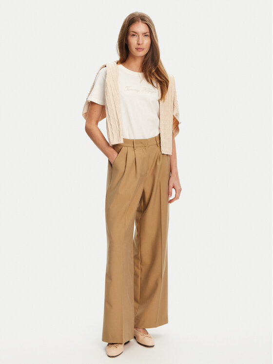 Tommy Hilfiger Tommy Hilfiger Тишърт Script WW0WW47210 Екрю Regular Fit