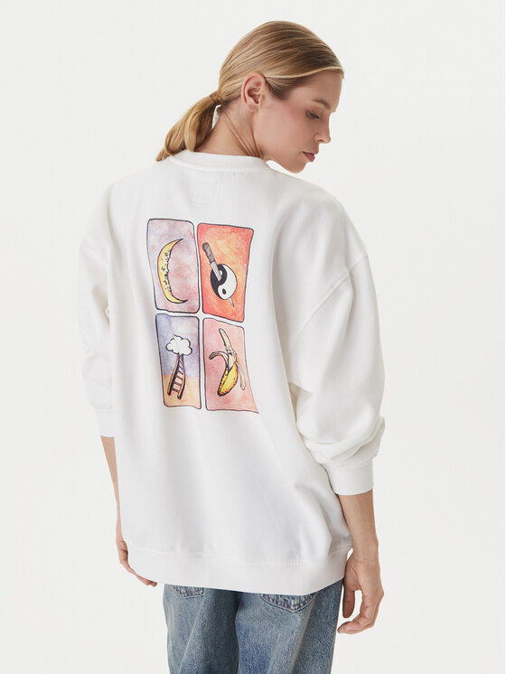 RVCA RVCA Felpa Spanky Loteria 23B463501 Bianco Oversize