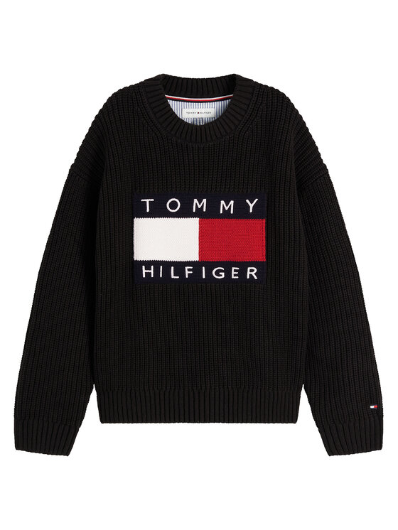 Tommy Hilfiger Tommy Hilfiger Pulover Heritage KB0KB10071 Negru Regular Fit
