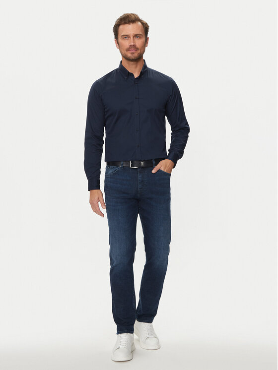 BOSS Boss Srajca Roan 50520291 Mornarsko modra Slim Fit