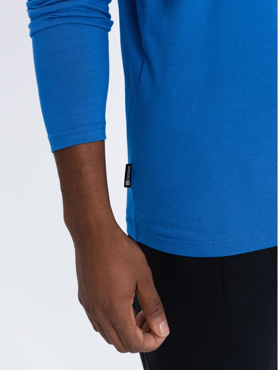 Ombre Ombre Longsleeve OM-LSBL-0106 Niebieski Regular Fit
