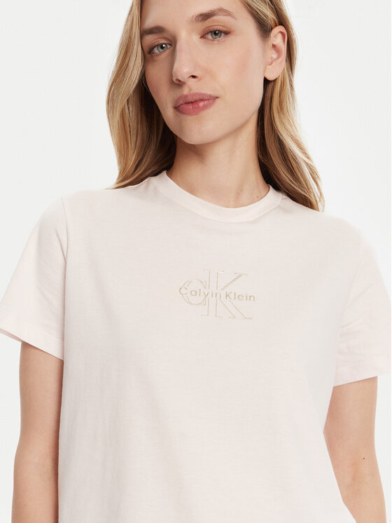Calvin Klein Jeans Calvin Klein Jeans Тишърт Classic Monologo LV047D873G Розов Regular Fit