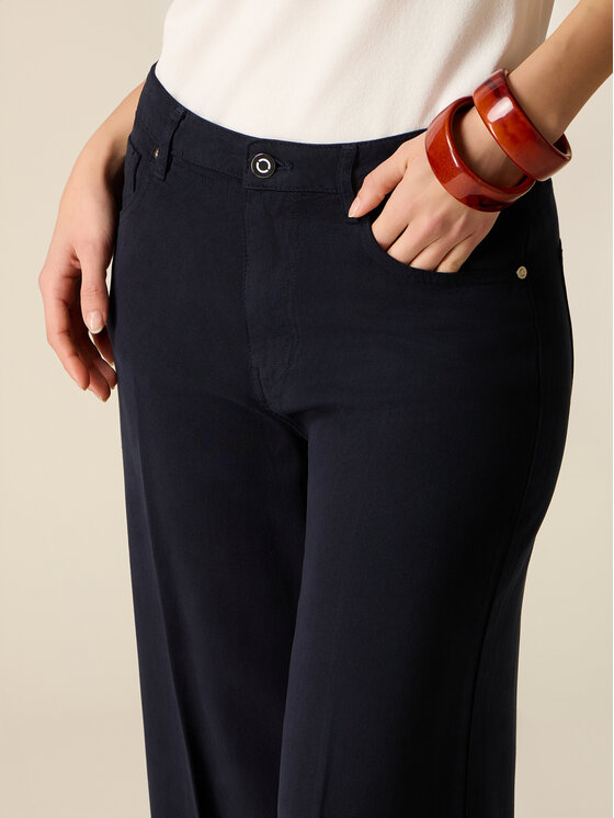 Oltre Oltre Pantaloni di tessuto P745R008909N034 Blu Baggy Fit
