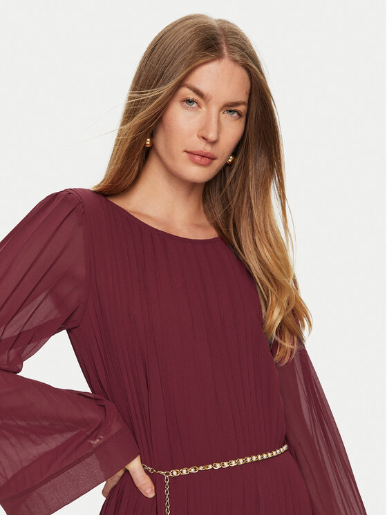ViCOLO ViCOLO Abendkleid TS0396 Dunkelrot Regular Fit