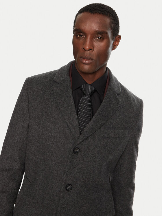 BOSS Boss Płaszcz wełniany H-Hyde 50525739 Szary Slim Fit