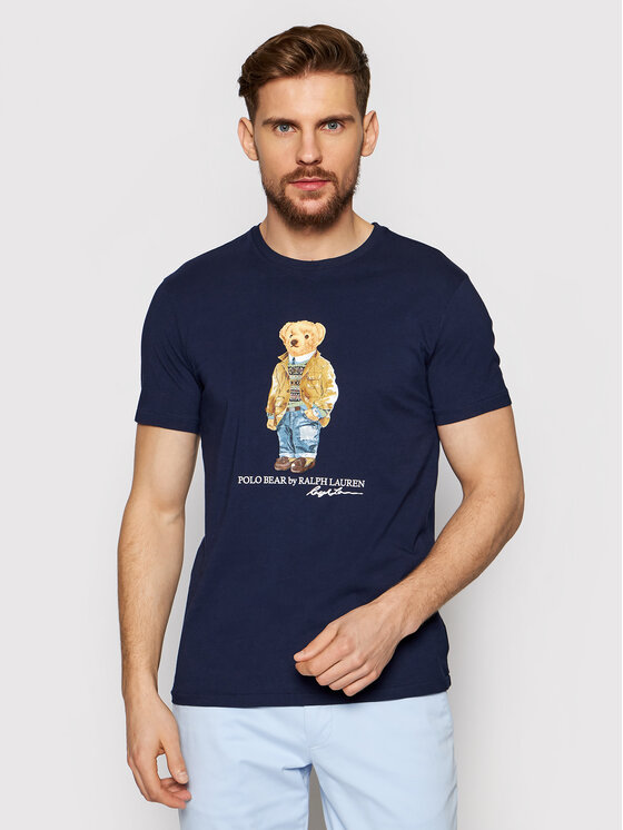 Polo Ralph Lauren Polo Ralph Lauren T-Shirt Ssl 710835761001 Granatowy Slim Fit