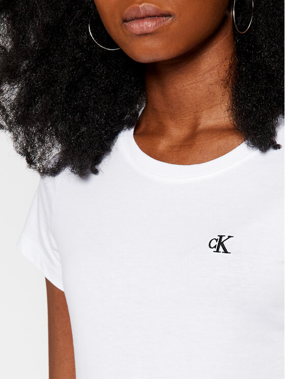 Calvin Klein Jeans Calvin Klein Jeans T-Shirt J20J212883 Bílá Slim Fit