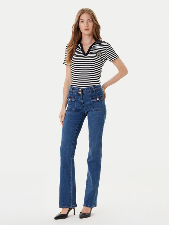 Morgan Morgan Тениска с яка и копчета 252-DINATA Черен Regular Fit