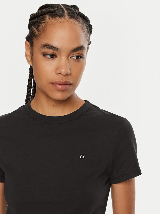 Calvin Klein Calvin Klein Marškinėliai Emb Graphic K20K208061 Juoda Slim Fit