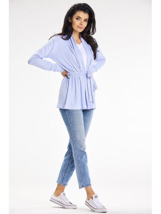 Awama Awama Sweter A655 Niebieski Basic Fit
