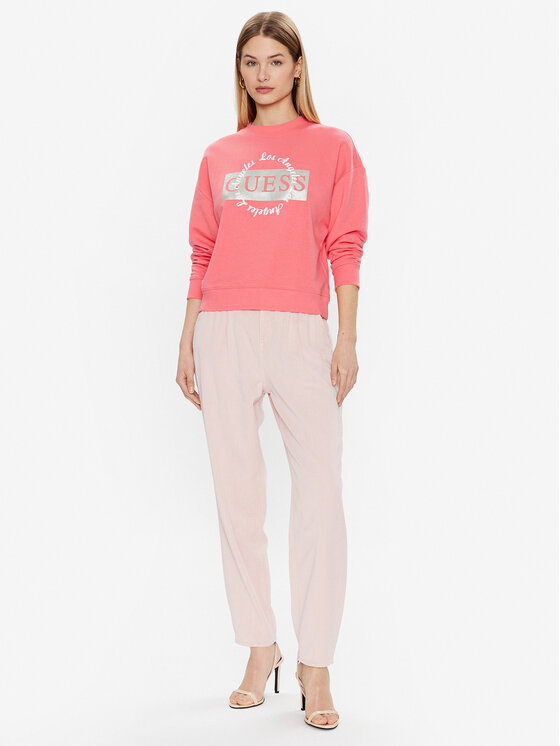 Guess Guess Jeansy Andrea W3GA29 WFD53 Różowy Loose Fit