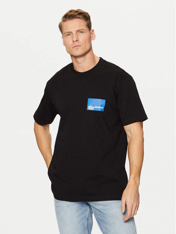 Karl Lagerfeld Jeans Tricou A1M17001 Negru Regular Fit