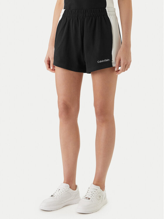 Calvin Klein Swimwear Calvin Klein Swimwear Bavlnené šortky LV00Q61153 Čierna Regular Fit