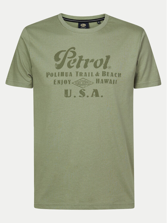 Petrol Industries T-shirt M-1040-TSR600 Zelena Regular Fit