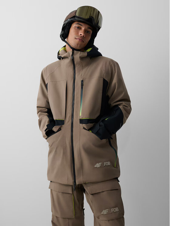 4F 4F Kurtka snowboardowa FOB Brązowy jasny Regular Fit