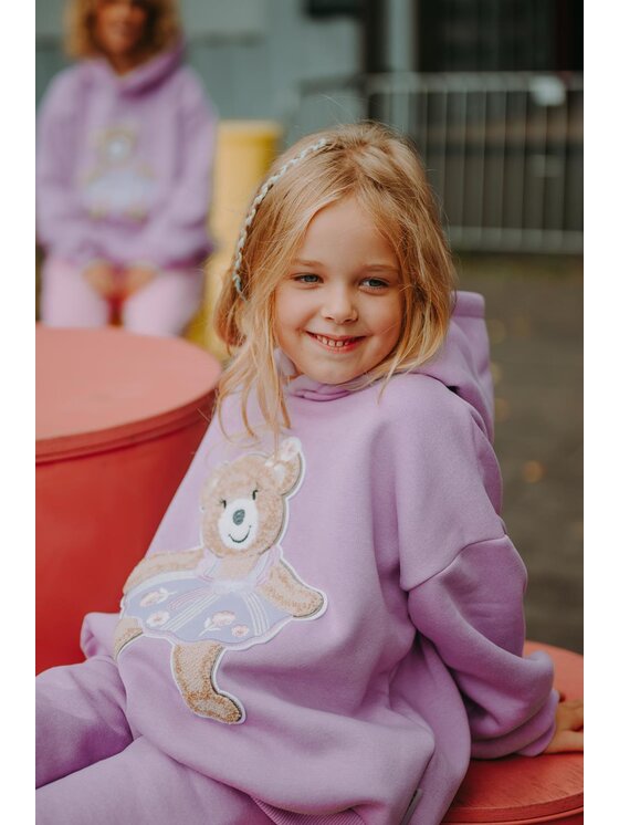 Bejbi Story Bejbi Story Bluza Bluza oversize Margaret Teddy z kapturem Fioletowy Oversize