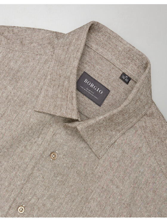 Borgio Borgio Koszula francofonte Brązowy Slim Fit
