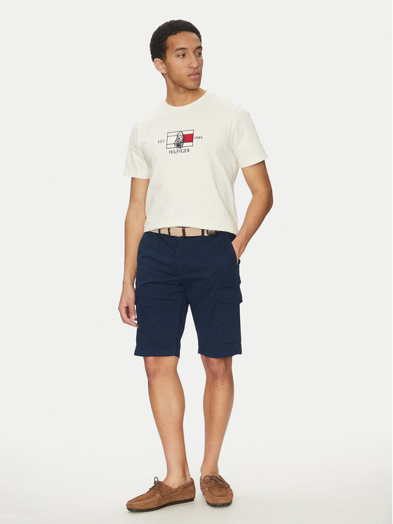 Tommy Hilfiger Tommy Hilfiger Bavlnené šortky John MW0MW31244 Tmavomodrá Regular Fit