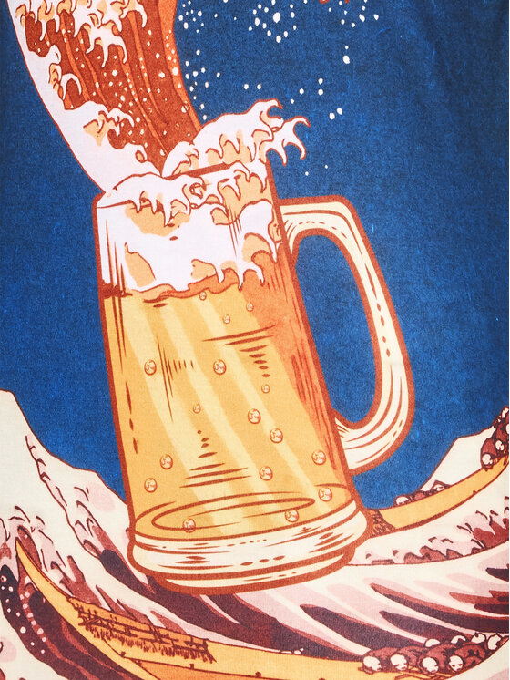 Mr. GUGU & Miss GO Mr. GUGU & Miss GO Тишърт Unisex Kanagawa Beer Цветен Regular Fit