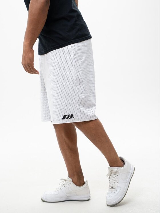 Jigga Wear Jigga Wear Szorty sportowe Krótkie Spodenki Sportowe Dwustronne 2 w 1 Czarne Białe Jigga Wear Small Outline XL Czarny Regular Fit