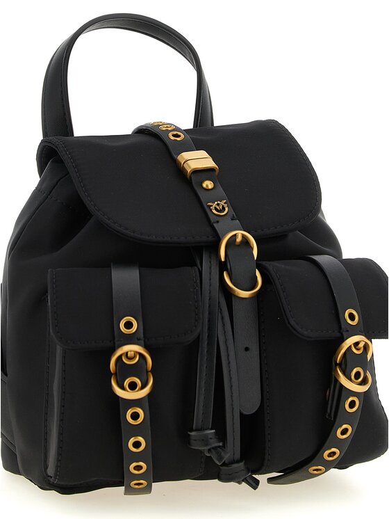 PINKO PINKO Plecak Black Polyamide Backpack Czarny