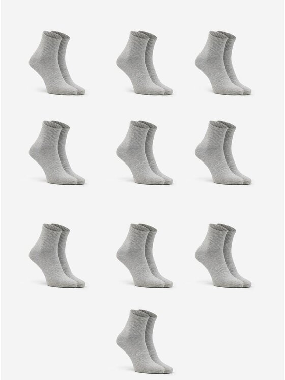Urban Socks Urban Socks Zestaw 10 par wysokich skarpet męskich Zestaw 10 Par Krótkich Skarpet Męskich Szarych Urban Socks No Logo 41-46 Szary