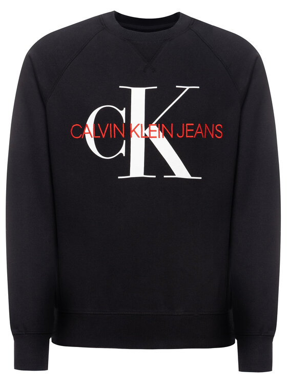 Calvin Klein Jeans Calvin Klein Jeans Mikina Monogram J30J313222 Černá Regular Fit