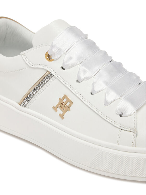 Tommy Hilfiger Tommy Hilfiger Sneakersy Low Cut Lace-Up Sneaker T4A9-33933-0206 S Biały