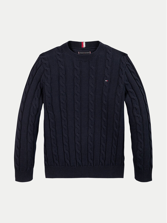 Tommy Hilfiger Tommy Hilfiger Pulover Essential KB0KB09418 Mornarsko modra Regular Fit