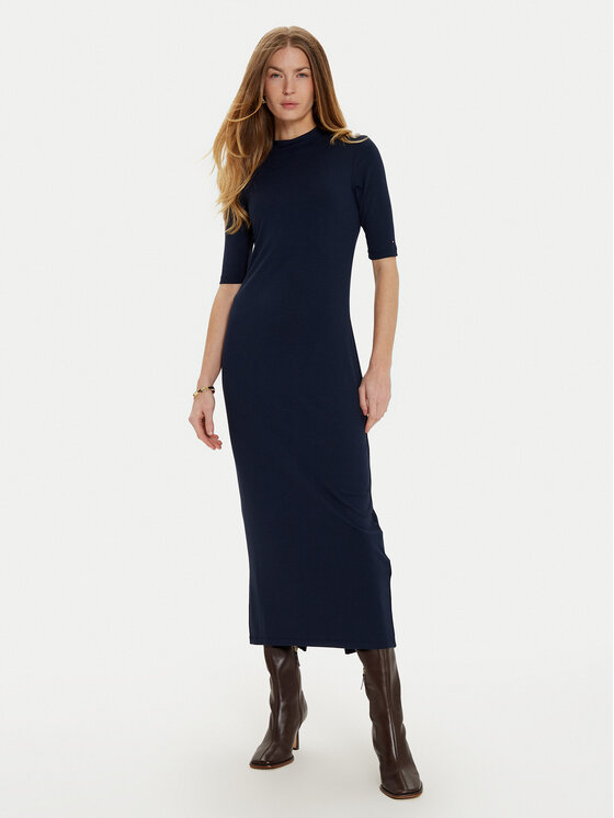 Tommy Hilfiger Tommy Hilfiger Ежедневна рокля WW0WW44430 Тъмносин Slim Fit