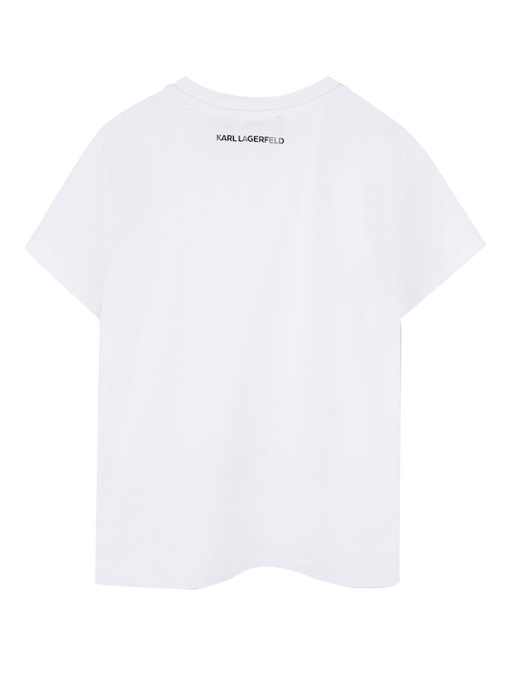 Karl Lagerfeld Kids Karl Lagerfeld Kids Тишърт Z30571 S Бял Regular Fit