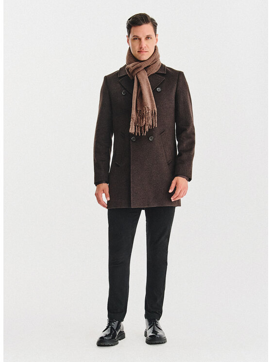 Pako Lorente Pako Lorente Płaszcz przejściowy P25WF-7X-002 Brązowy Classic Fit