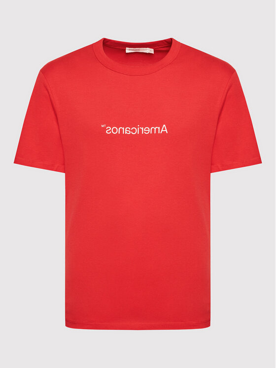 Americanos Americanos T-Shirt America Czerwony Regular Fit