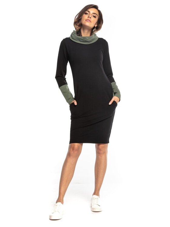 Tessita Sukienka dzianinowa, rozmiar XS, Czarna, SUKIENKA/T360/7/3XL