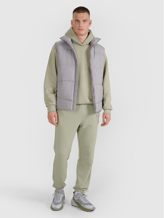 4F 4F Kamizelka MIDSHOP TEXTILE Szary Regular Fit
