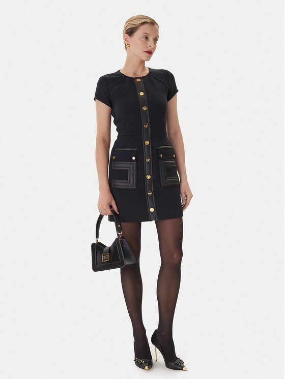 Elisabetta Franchi Elisabetta Franchi Коктейлна рокля AB-819-57E2-V690 Черен Regular Fit