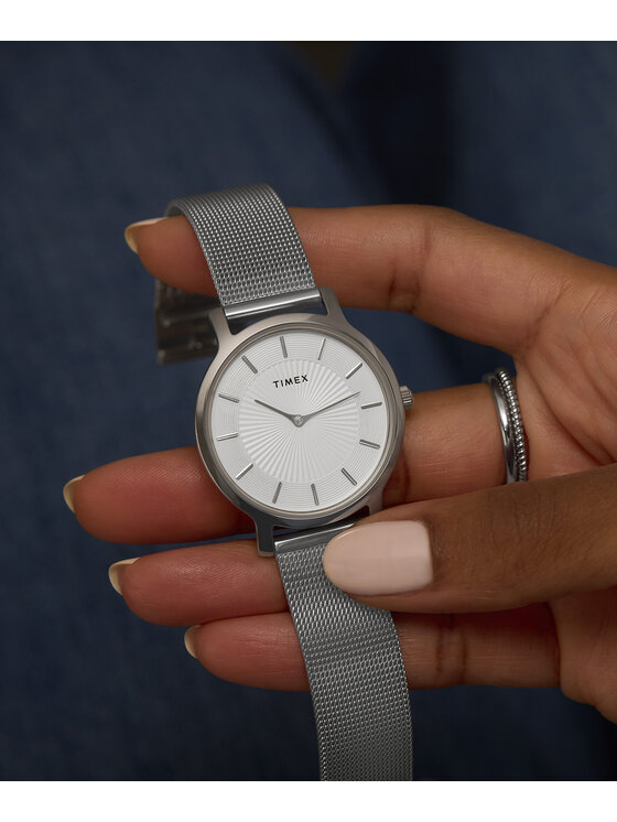 Timex Timex Zegarek TW2Y10200 Srebrny