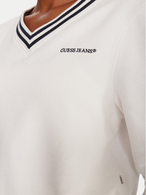 Guess Jeans Guess Jeans Μπλούζα W5YQ1 8K68I4 Λευκό Regular Fit