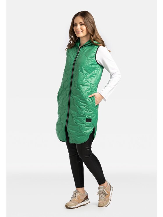 Perso Perso Bezrękawnik BLE230000F Zielony Regular Fit