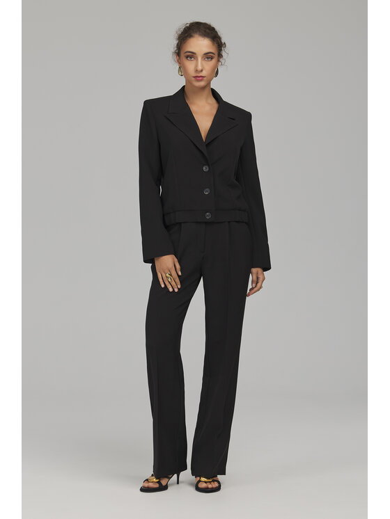 NIFE NIFE Bavlnené nohavice SD143 Čierna Straight Fit