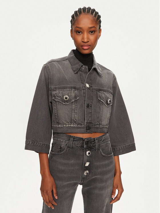 ViCOLO ViCOLO Джинсова куртка DS0055 Сірий Regular Fit